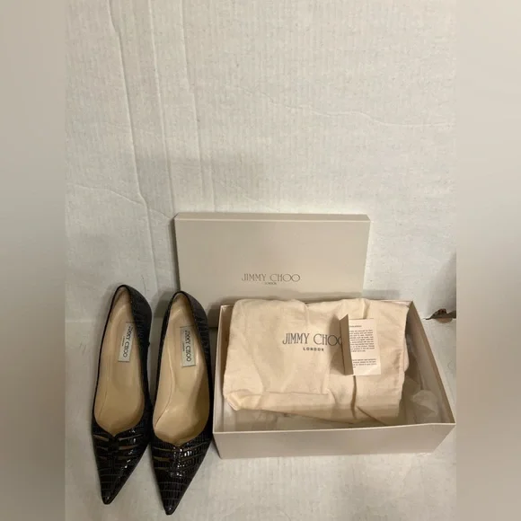 JIMMY CHOO Embossed Lizard Pumps - Picture 3 of 16